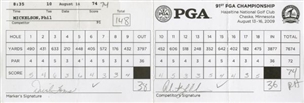 2009 Phil Mickelson Signed PGA Scorecard w/ David Toms Marker